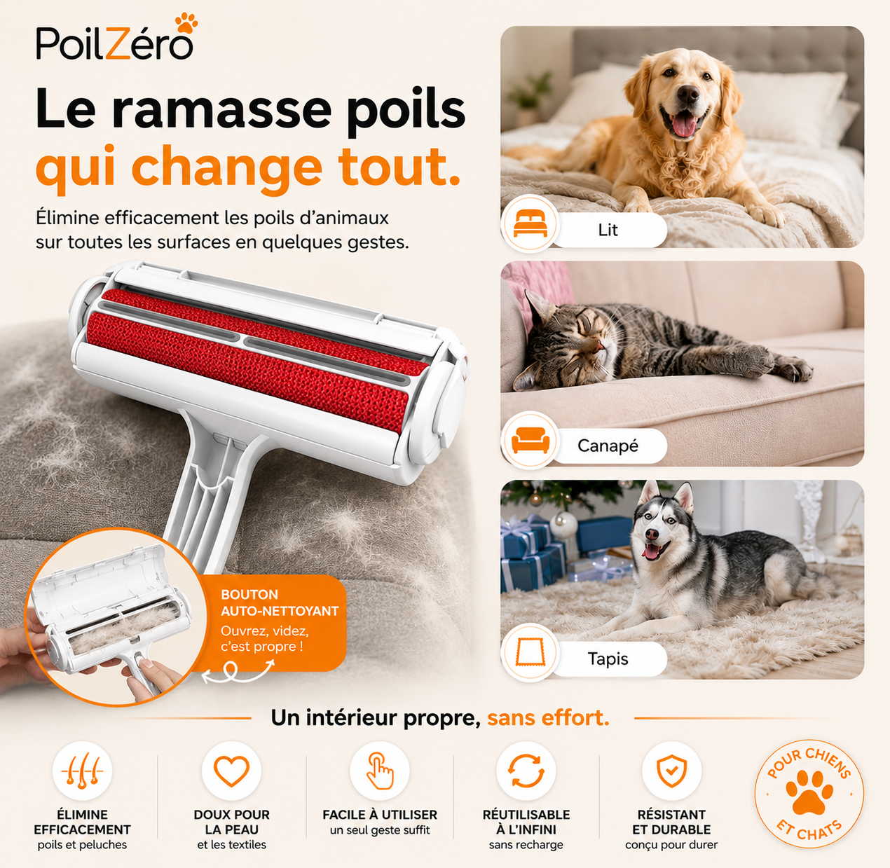 Brosse Anti-Poils Réutilisable™